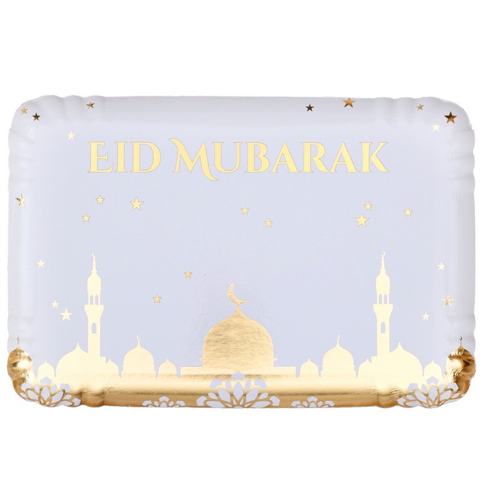 Eid Mubarak Serveringsfade - 5 stk (28.5 x 19.5 cm) | Eid Serveringsfad - Temashop