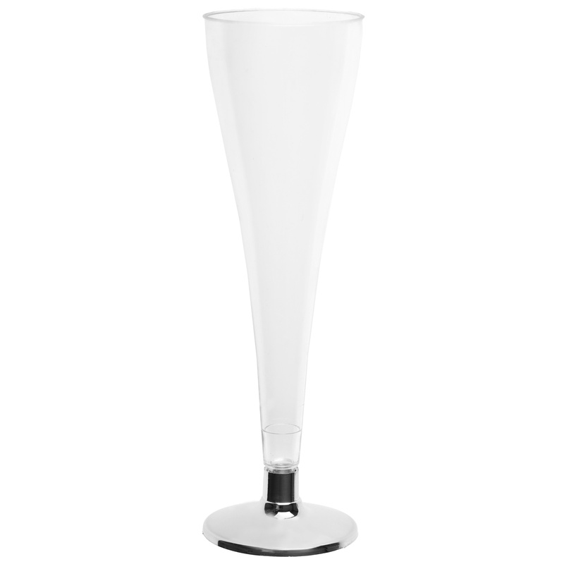 Flute Tynde Champagneglas Sølv - 6 stk (120 ml) | Sølv tema Glas - Temashop