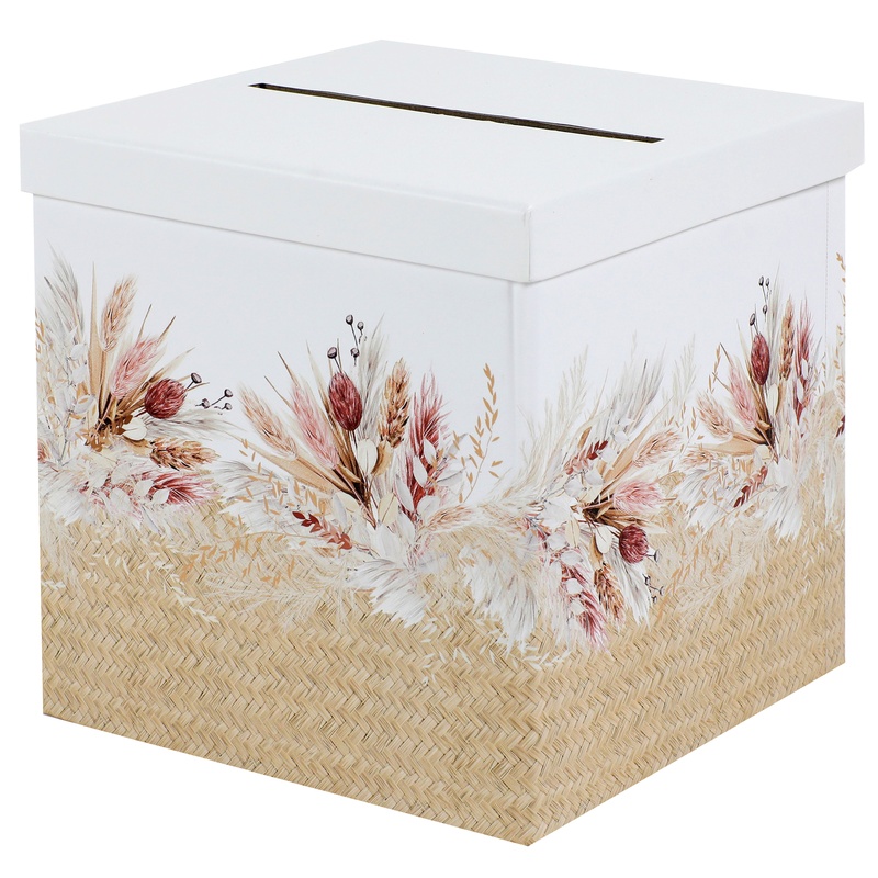 Naturblomster Bryllups Kuvertæske - 1 stk (20 x 20 x 20 cm) | Bryllup Æsker - Temashop