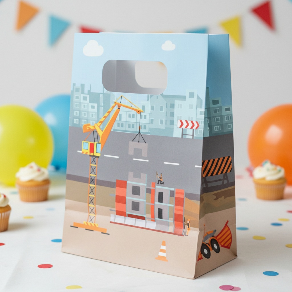 Byggeplads Poser - 10 stk (13 x 7 x 18 cm) | Bygmester Poser / Goodiebags - Temashop
