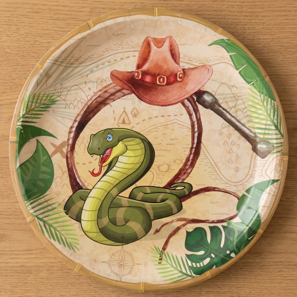 Safari Eventyr Paptallerkener - 10 stk (22,5 cm) | Safari Tallerkner - Temashop