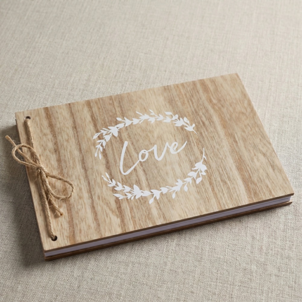 Love Træ Gæstebog - 1 stk (30 x 22 cm) | Bryllup Gæstebøger - Temashop