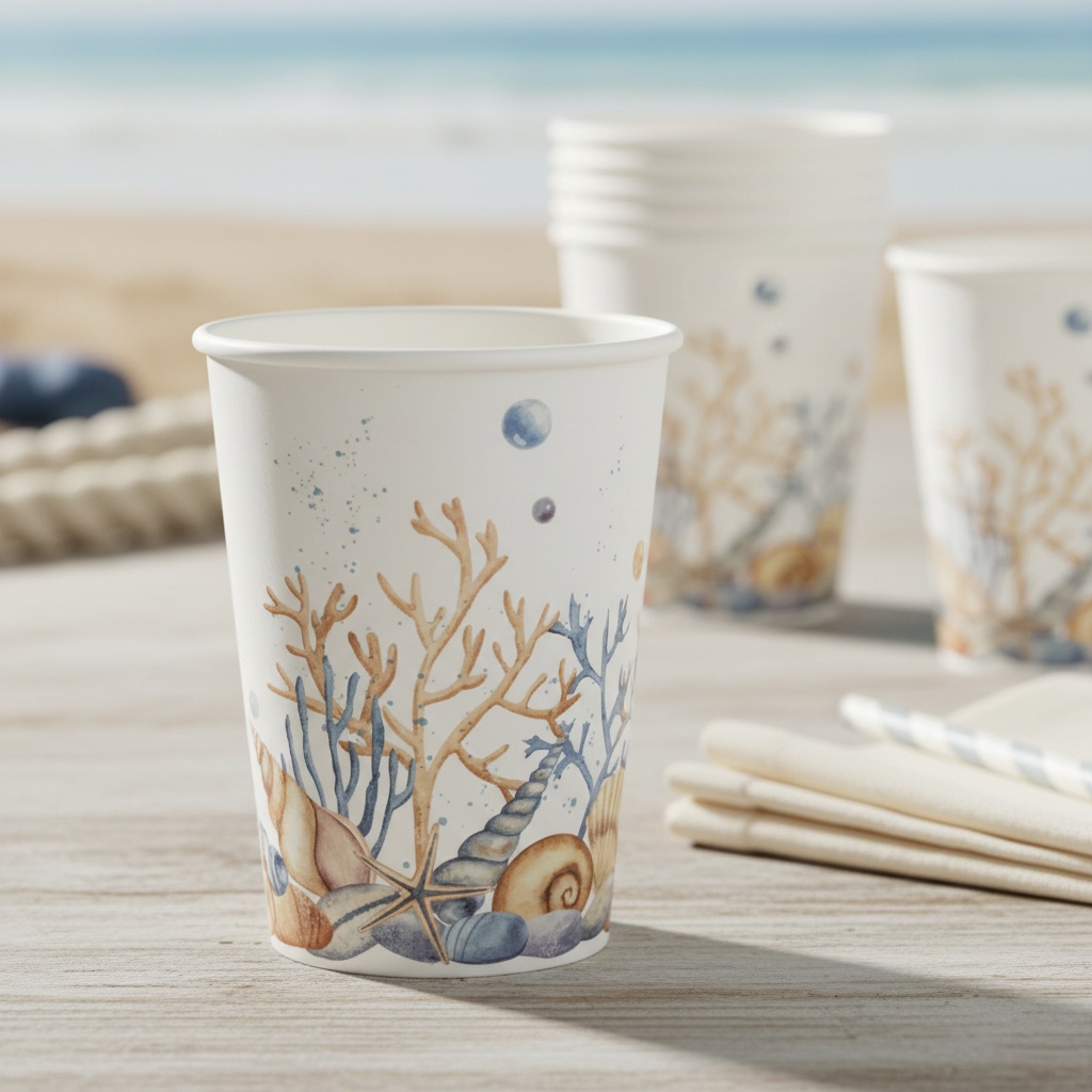 Maritime Papkrus - 10 stk (270 ml) | Maritimt Krus - Temashop