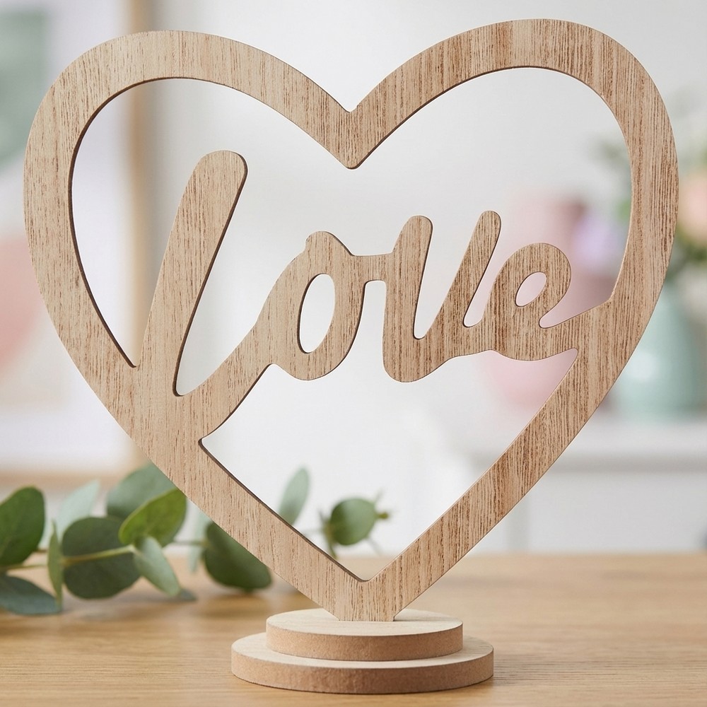 Love Træ Borddekoration - 1 stk (24 x 10 x 25 cm) | Kærlighed Centerpieces - Temashop