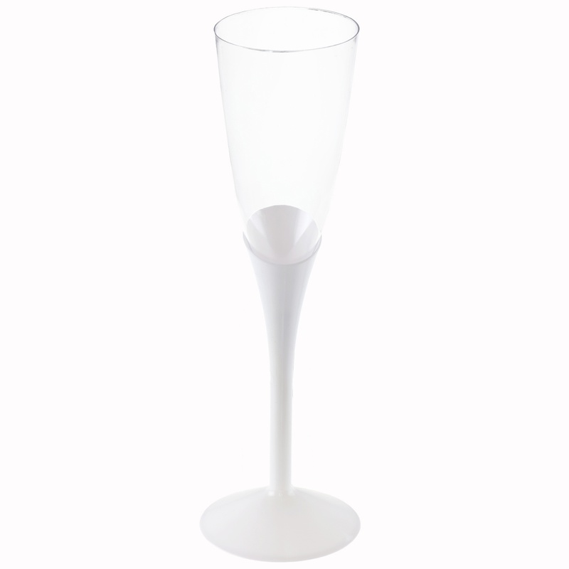 Flute Skrå Champagneglas Hvid - 6 stk (139 ml) | Hvidt tema Glas - Temashop