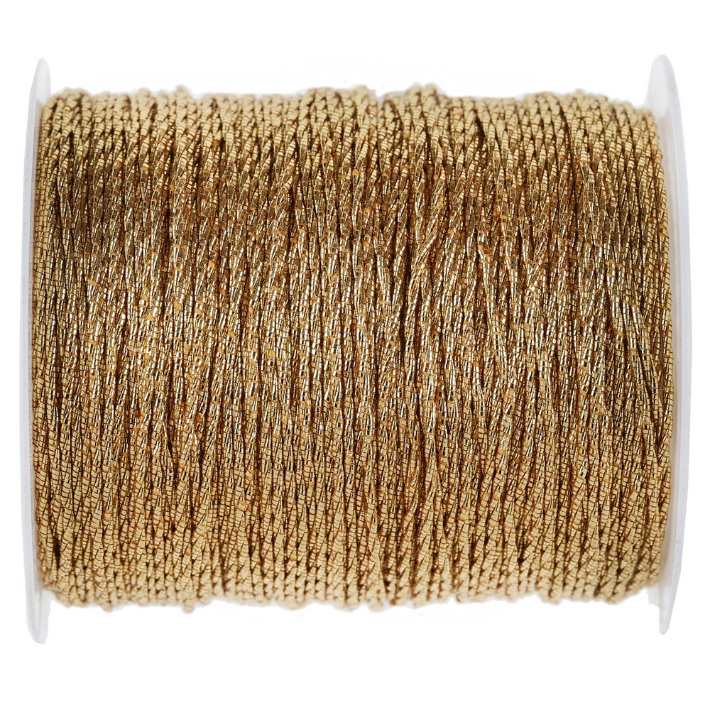 Metallisk Snor Guld - 1 rulle (1 mm x 20 m) | Guld tema Bånd - Temashop