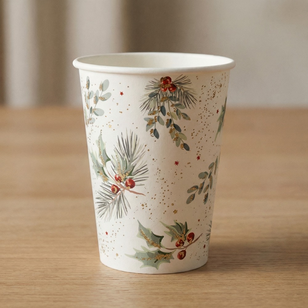 Kristtjørn Papkrus - 10 stk (270 ml) | Julefrokost Krus - Temashop