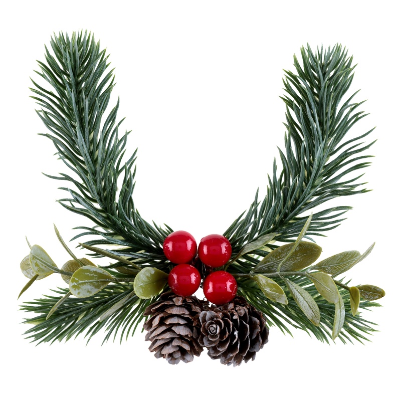 Kunstig Kristtorn Dekoration Grøn - 1 stk (19 x 6 cm) | Mistelten Kunstige blomster - Temashop