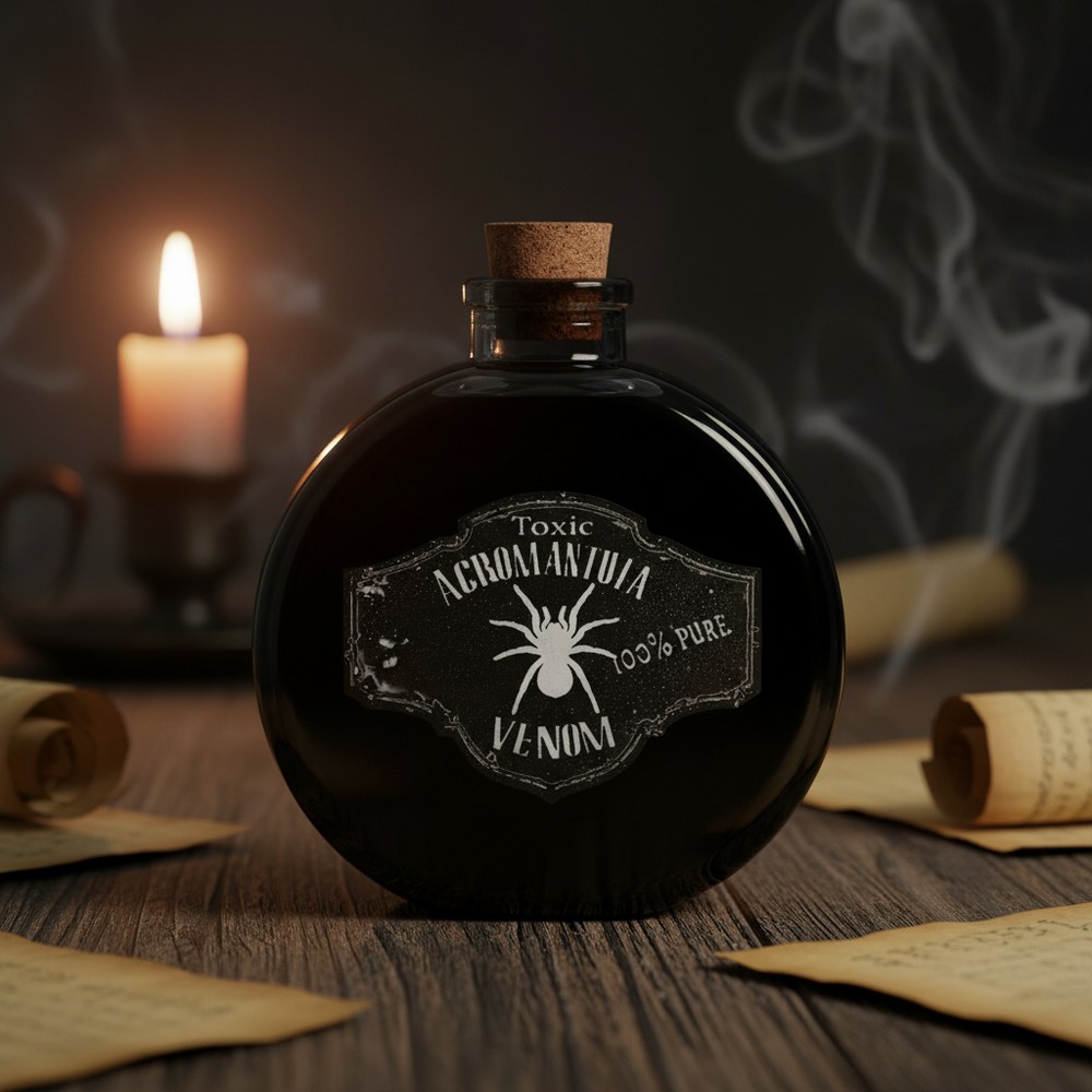 Edderkop Giftflaske Sort