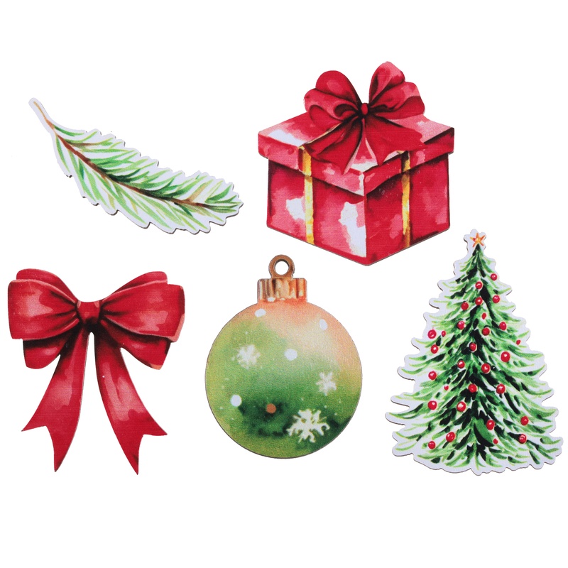 Juledekorationer Borddekorationer - 10 stk (2 x 6 cm & 5 x 5 cm) | Julepynt Cutouts - Temashop