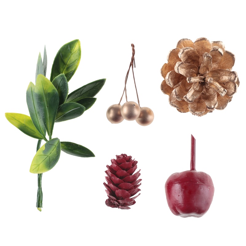 Julebord Dekorationssæt Guld - 25 stk (2 x 3 cm & 5 cm) | Julepynt Kunstige blomster - Temashop