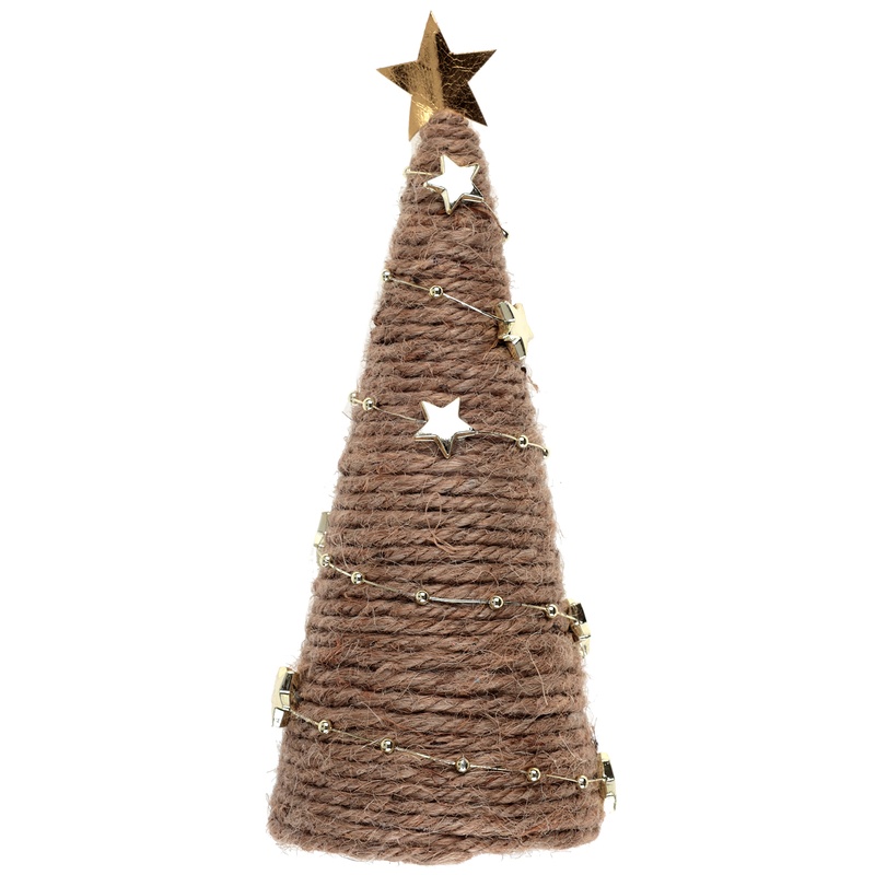 Juletræ Borddekoration Jute - 1 stk (6,5 x 13 cm) | Juletræ Julepynt - Temashop