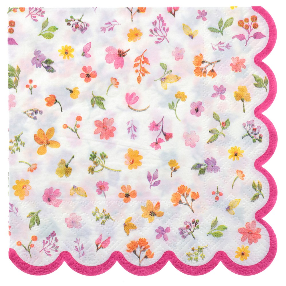 Forårsblomster Servietter - 12 stk (33 x 33 cm) | Blomst Servietter - Temashop