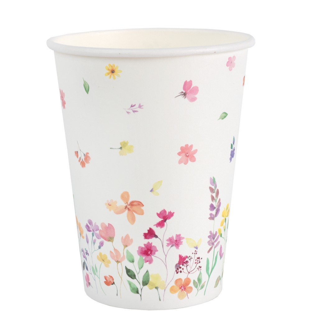Forårsblomster Papkrus - 6 stk (Ø 7,8 x 9,7 cm / 270 ml) | Blomst Krus - Temashop
