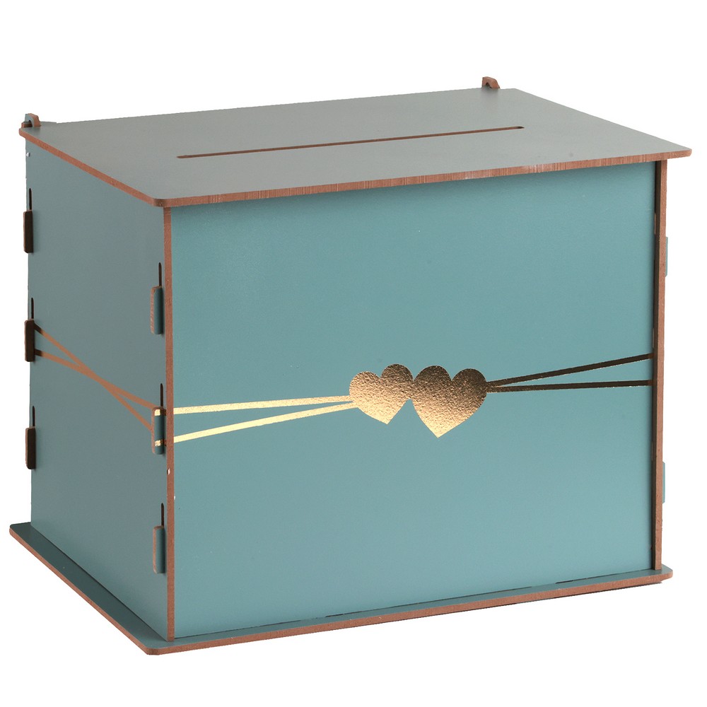 Bryllupspengeboks Celadon/Guld