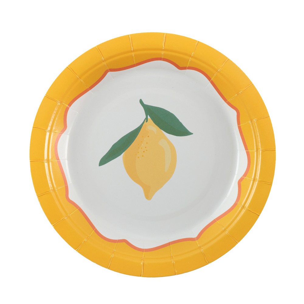 Citron Paptallerkener Gul