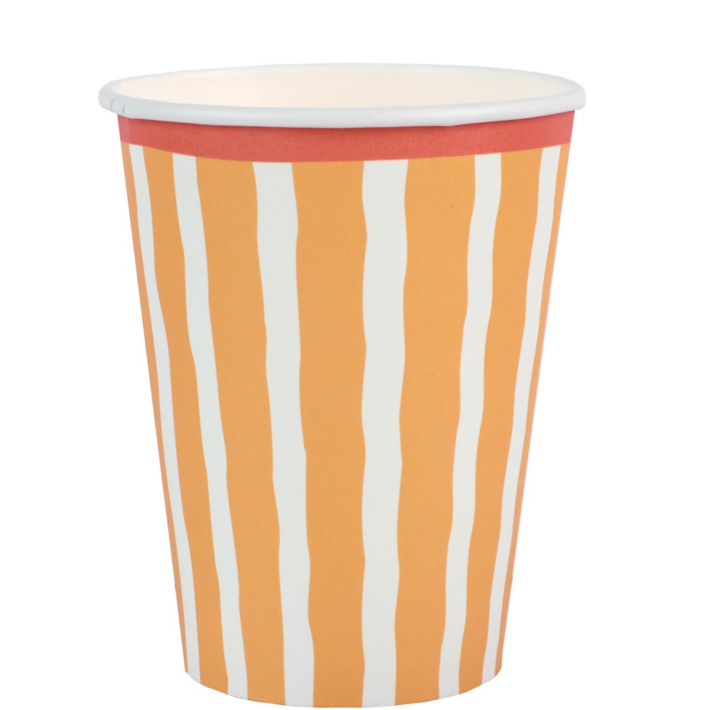 Dolce Vita Papkrus Gul - 6 stk (Ø 7,8 x 9,7 cm / 270 ml) | Orange tema Krus - Temashop