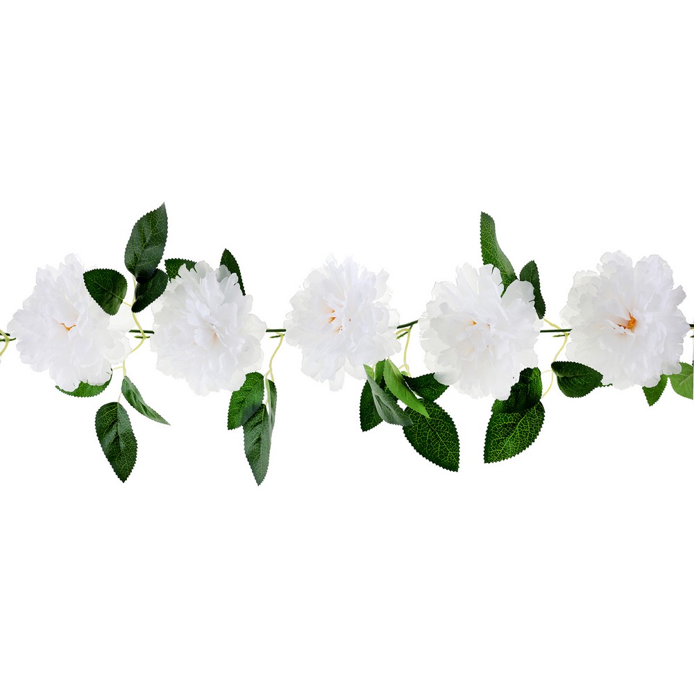 Pæon Guirlande Hvid - 1 stk (140 cm) | Blomst Kunstige blomster - Temashop