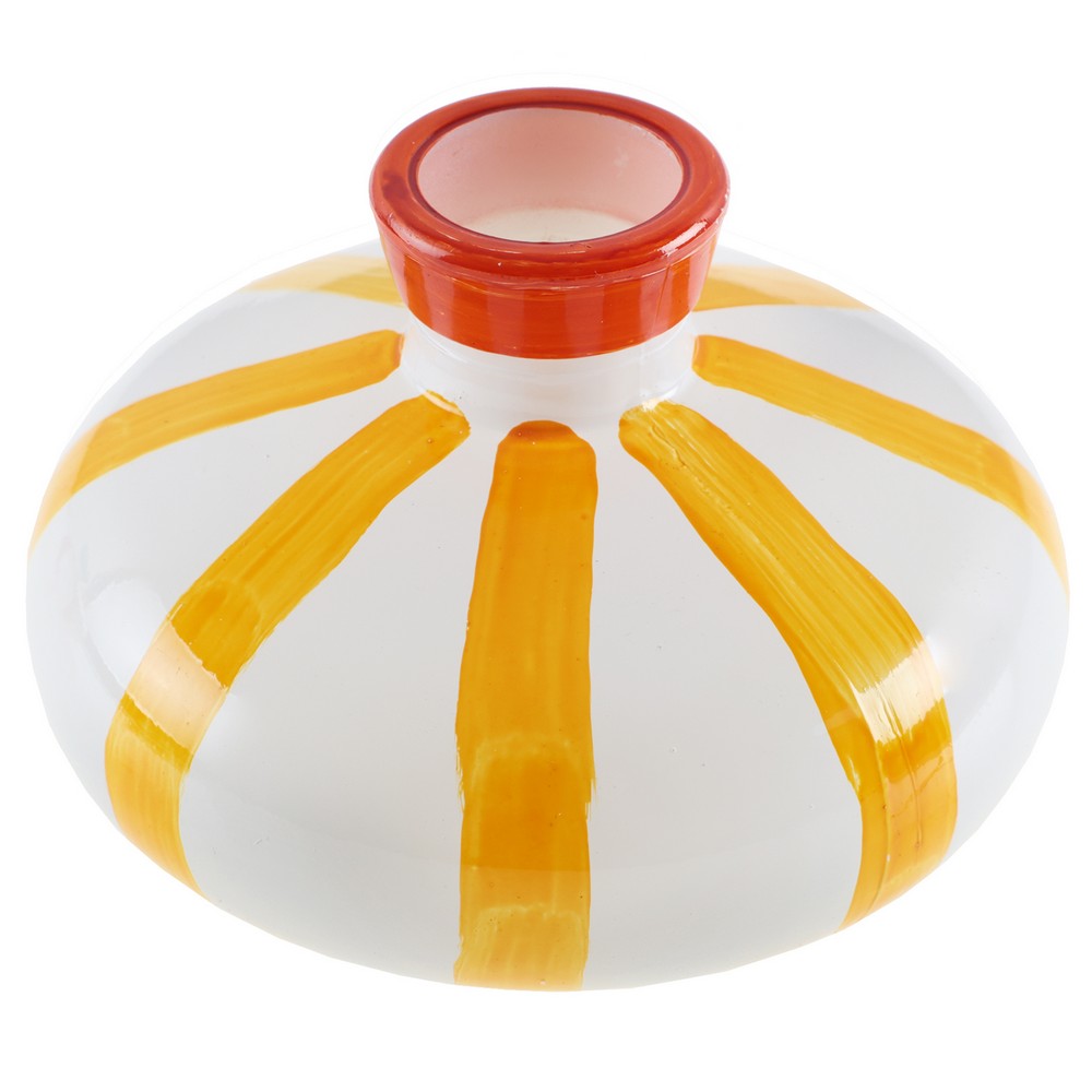 Solstråle Glasvase Gul - 1 stk (Ø 9 x 6,5 cm) | Gul tema Vase - Temashop
