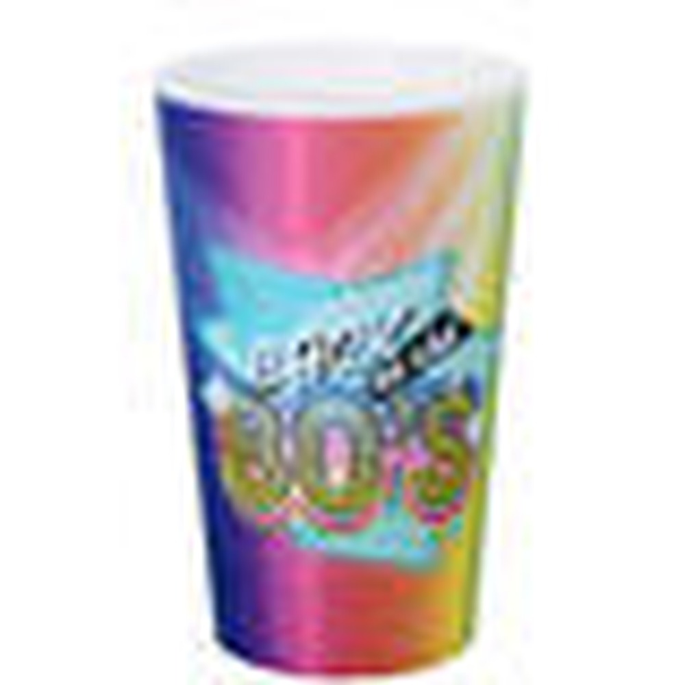 Genanvendeligt 80'S Plastikkrus - 1 stk (33 cl) | 80'erne Totally Krus - Temashop