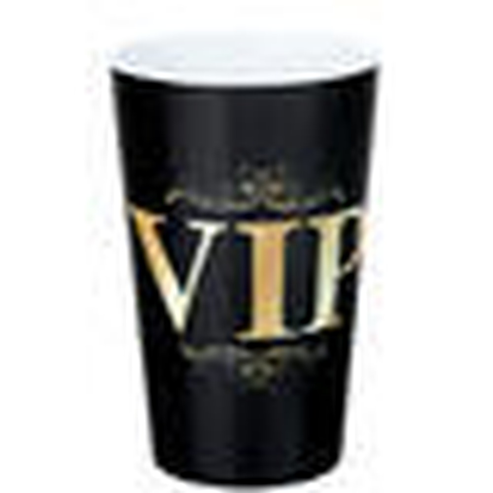 Genanvendeligt VIP Plastikkrus Sort - 1 stk (33 cl) - Temashop