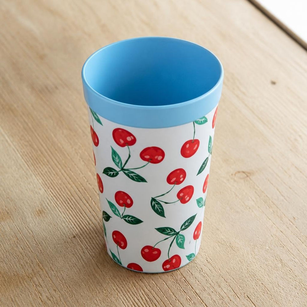 Genanvendeligt Dolce Vita Plastikkrus Lyseblå - 1 stk (330 ml) | Frugt Krus - Temashop