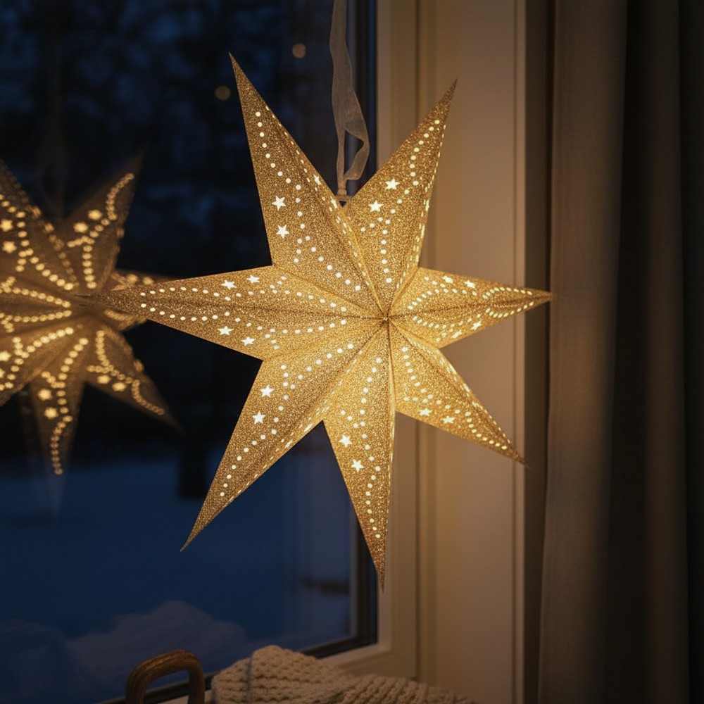 Glimmer LED Julestjerne Sølv