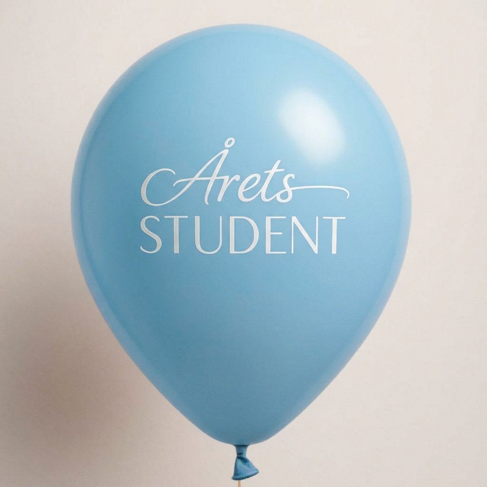 Årets Student Balloner Lyseblå - 6 stk (30 cm) | Studerende Latexballoner - Temashop