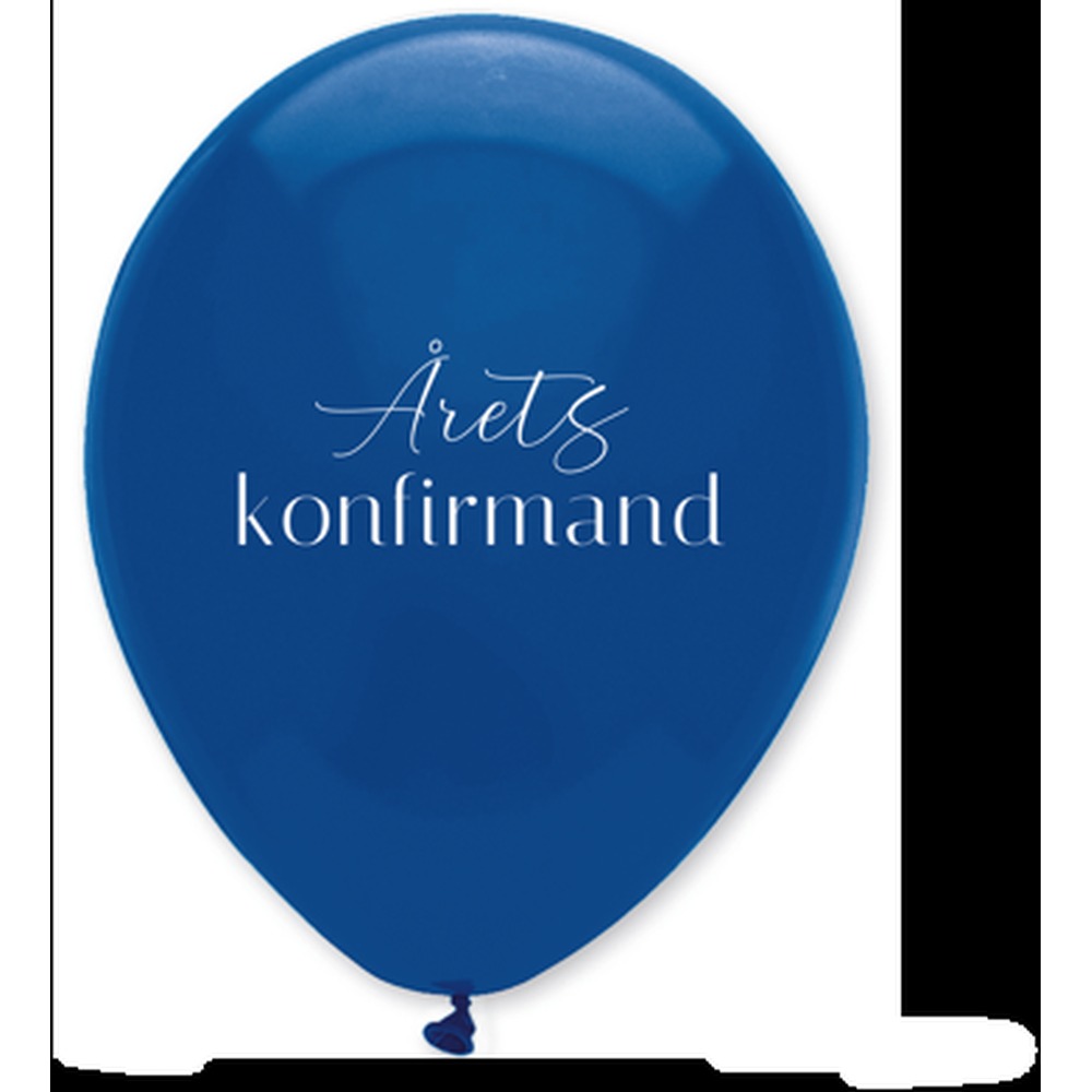 Årets Konfirmand Balloner Royalblå - 6 stk (28 cm) | Konfirmation Ballonprint - Temashop