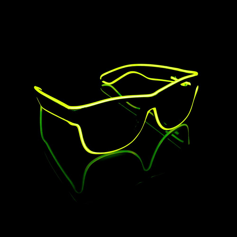 LED Wayfarer Briller Gul | Gul tema Briller - Hovedtilbehør - Temashop