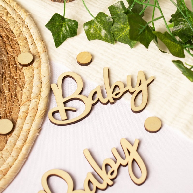 Baby Træ Konfetti - 18 stk (11,4 x 6,6 x 0,5 cm) | Babyshower Konfetti - Temashop