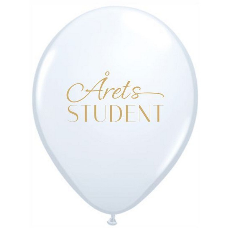 Årets Student Balloner Hvid - 6 stk (30 cm) | Studerende Latexballoner - Temashop