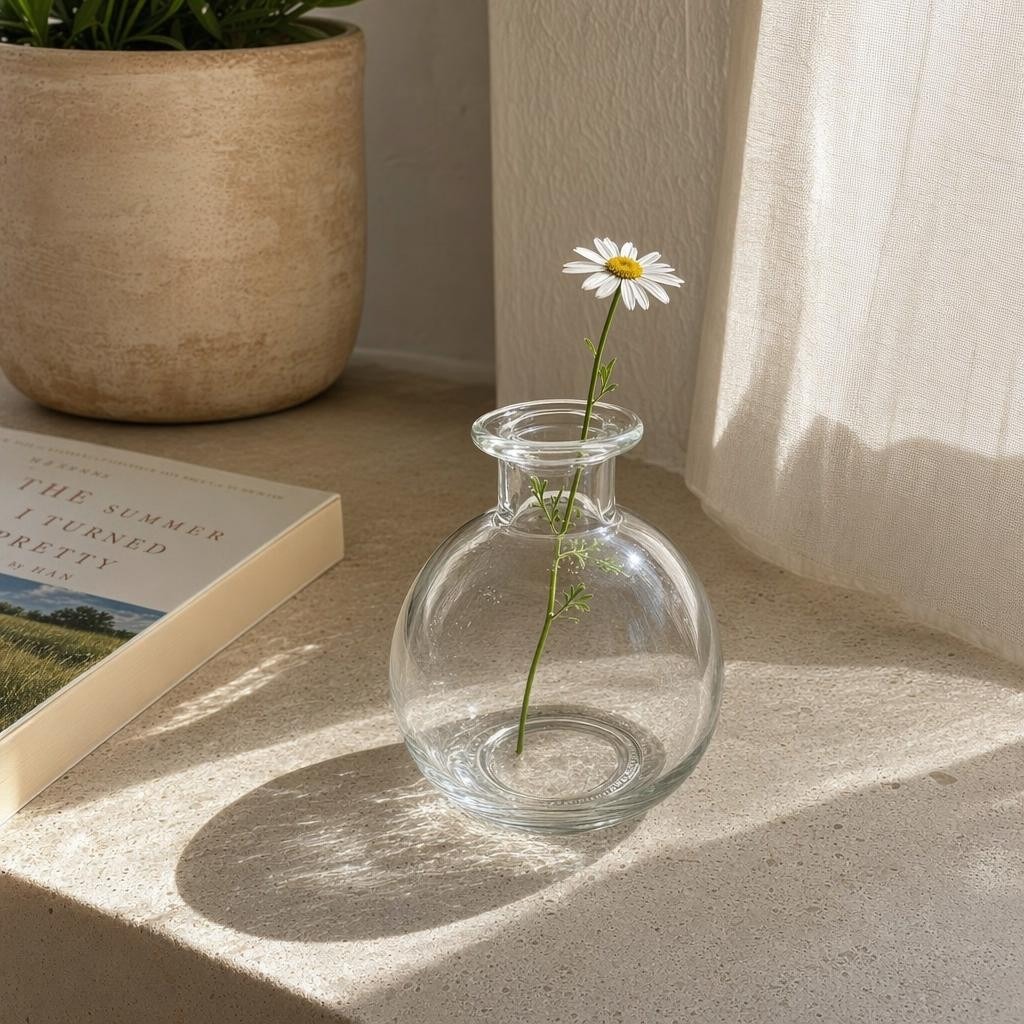 Casie Kuglevase Transparent - 1 stk (10,5 x Ø9 cm) - Temashop