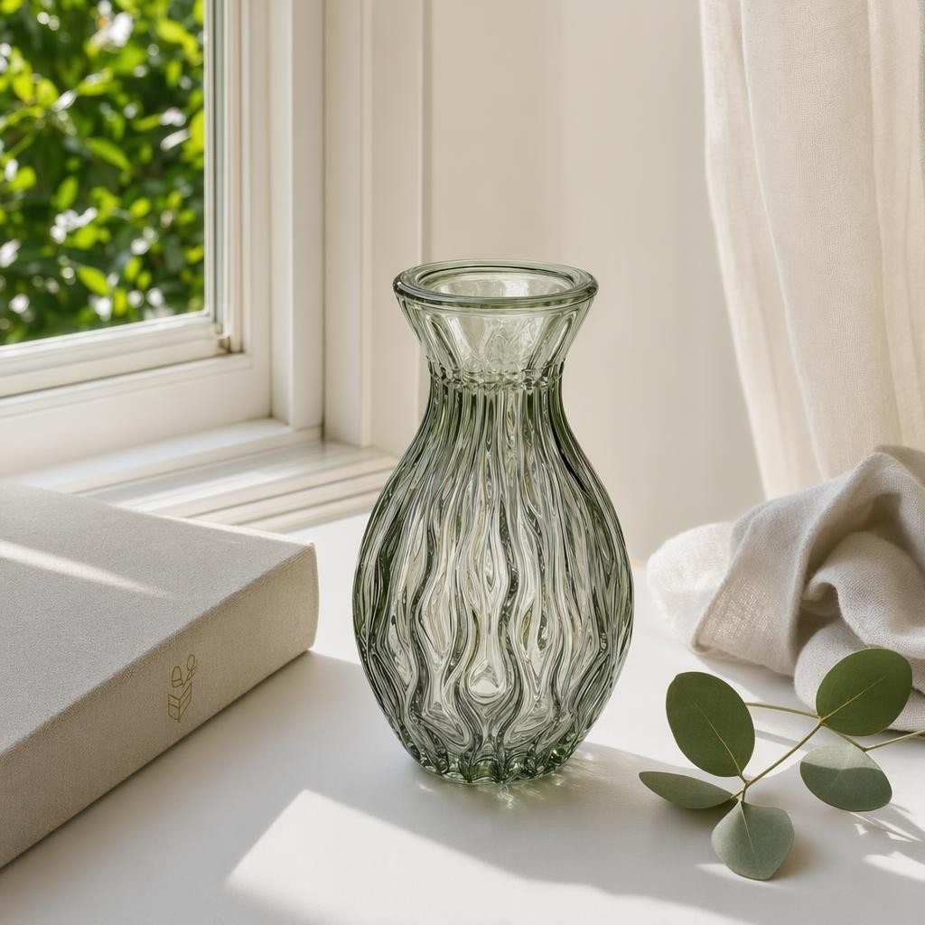 Hydra Vase Olivengrøn - 1 stk (11,3 x Ø 6,5 cm) - Temashop