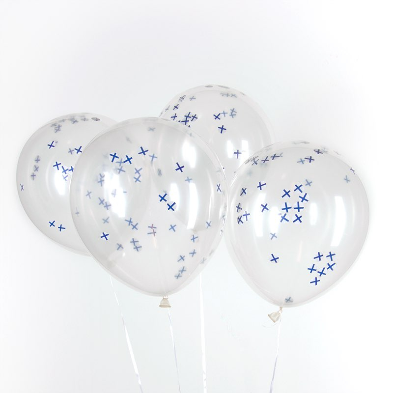 Finland Konfetti Balloner - 5 stk (30 cm) | Finland Konfettiballoner - Temashop