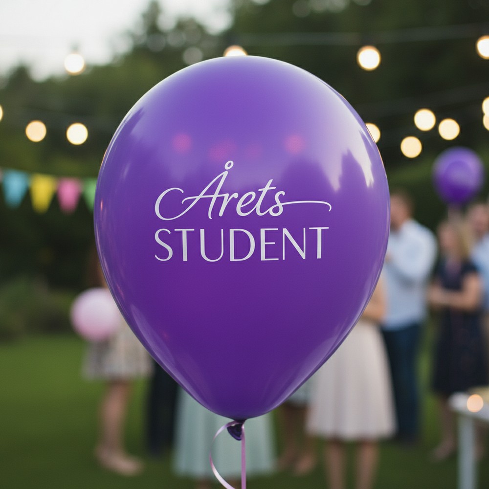 Årets Student Balloner Lilla - 6 stk (30 cm) | Studerende Latexballoner - Temashop