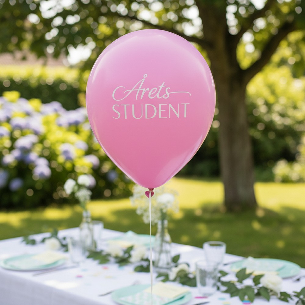 Årets Student Balloner Lyserød - 6 stk (30 cm) | Studerende Latexballoner - Temashop