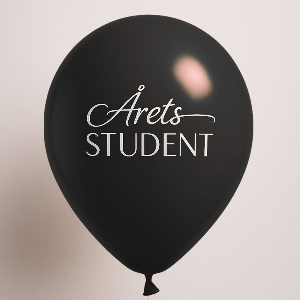 Årets Student Balloner Sort - 6 stk (30 cm) | Studerende Latexballoner - Temashop