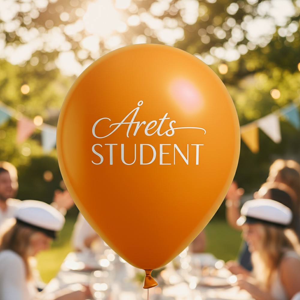 Årets Student Balloner Metallisk Orange - 6 stk (30 cm) | Studerende Latexballoner - Temashop