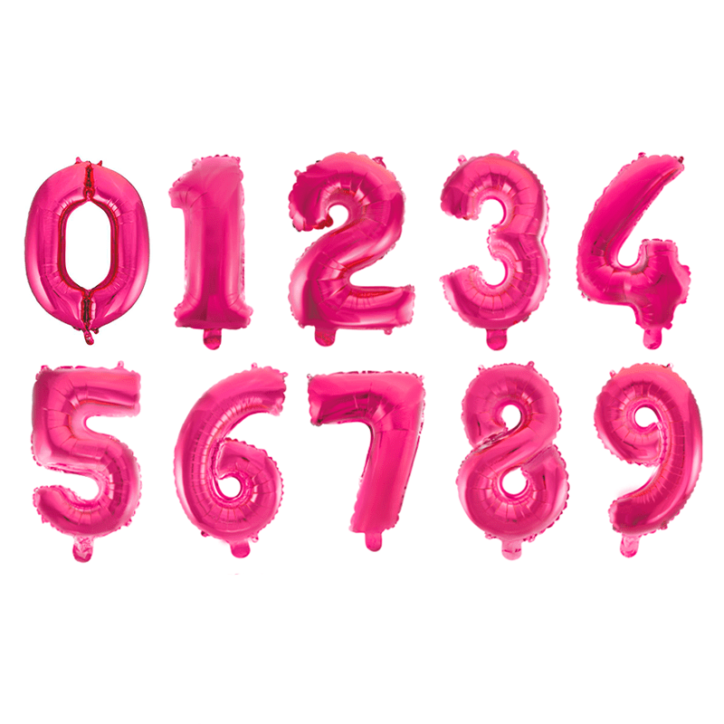Talballon Metallisk Pink - 1 stk (41 cm) | Tal Folieballoner tal / bogstav - Temashop