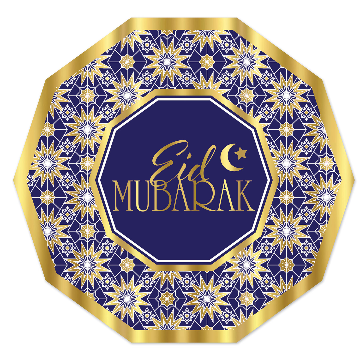 Tallerkener Eid Mubarak - 8 stk (Ø 23 cm) | Eid Tallerkner - Temashop