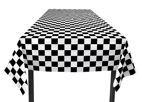 Ternet Dug Sort/Hvid - 1 stk (130 x 180 cm) | Racerløb tema Duge - Temashop
