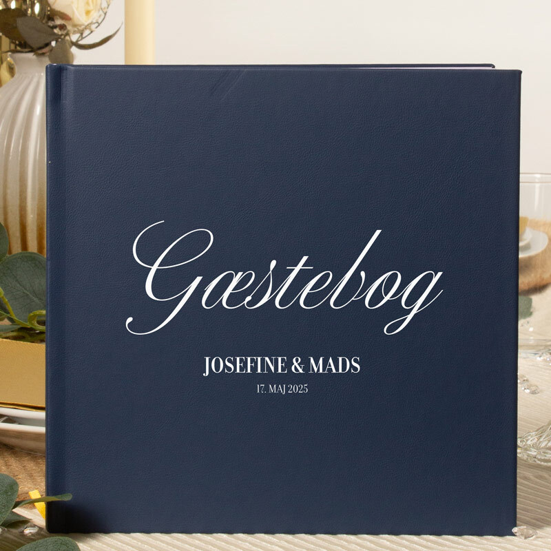 Personlig Gæstebog Poetiske Linjer - 1 stk (20,5 x 20,5 cm) - Temashop