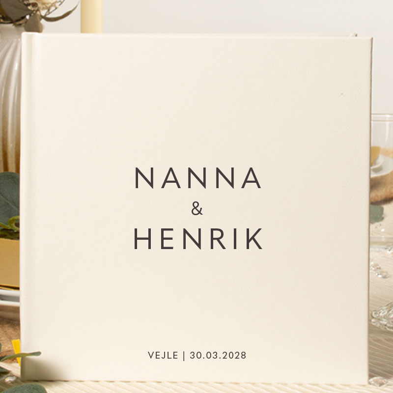 Personlig Gæstebog Simplicity - 1 stk (20,5 x 20,5 cm) - Temashop