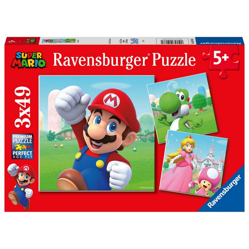 Super Mario 3-i-1 Puslespil (21 x 21 cm) | Super Mario Puslespil - Temashop