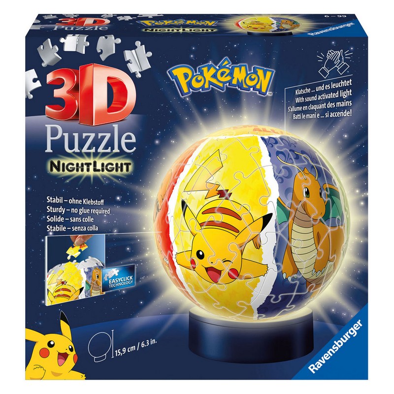 PokémonÂ® 72 Brikker 3D Natlampe Puslespil