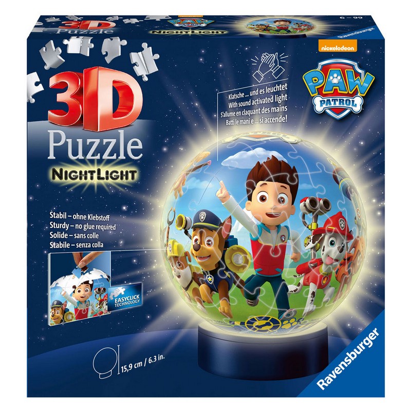 Paw PatrolÂ® 72 Brikker Natlampe Puslespil