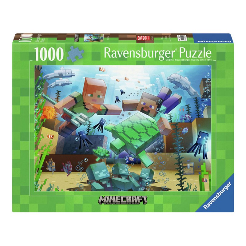 Minecraft 1000 Brikker Mosaik Puslespil (70 x 50 cm) | Minecraft Puslespil - Temashop