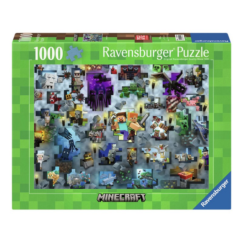 Minecraft 1000 Brikker Gangs Puslespil (70 x 50 cm) | Minecraft Puslespil - Temashop