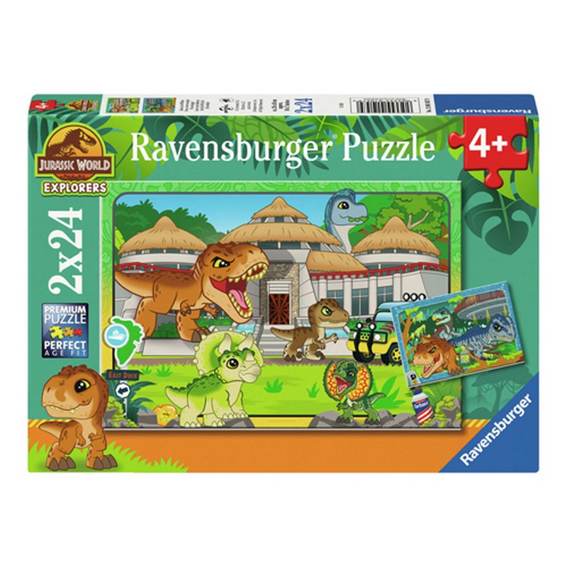 Jurassic World 2 x 24 Brikker Puslespil (23 x 18 cm) | Jurassic World Puslespil - Temashop